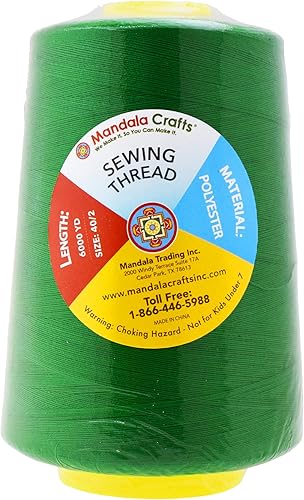 Vista 121 de Mandala Crafts - Hilo de coser multiusos de poliéster para máquina de coser de sarga, sobrehilado, acolchado Beige