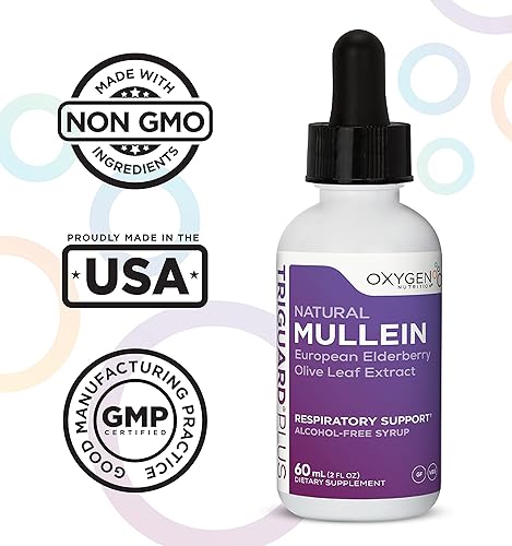Miniatura 9 de TriGuard MULLEIN Plus - Extracto de hoja de gordolobo, extracto de saúco y extracto de hoja de olivo 2 onzas líquidas  Apoya la función respiratoria