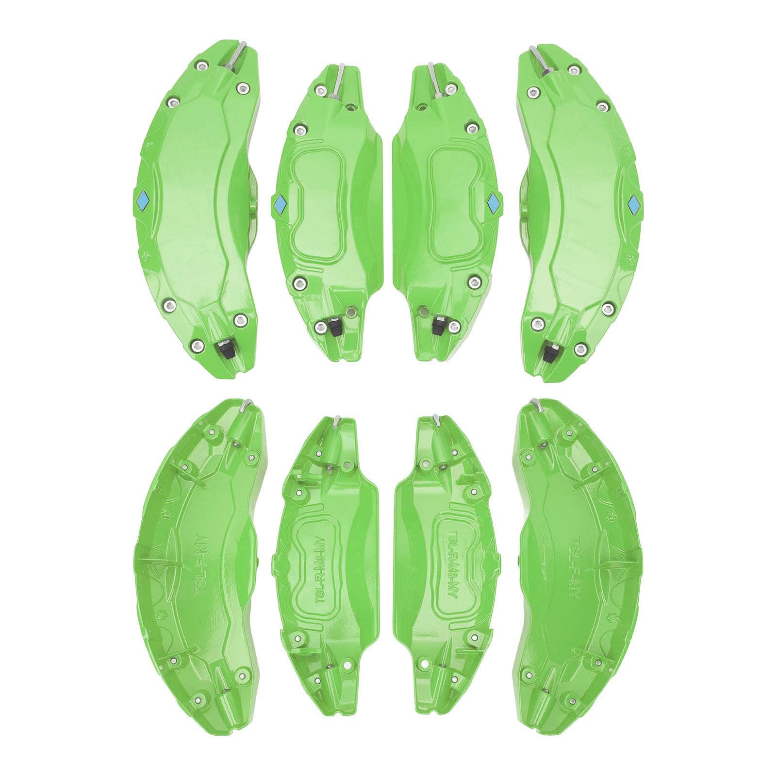 Set di 4 coperture per pinze freno rosse per posteriore in lega di alluminio compatibili con ruota 19 20 pollici (verde)