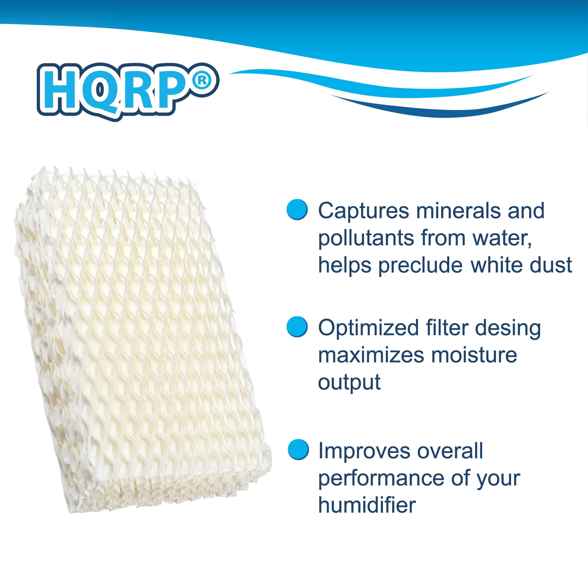 HQRP - Paquete de 6 filtros de mecha para humidificador de vapor frío ProCare PCCM-832N, AC813 PCWF813 PCWF813-24 de repuesto