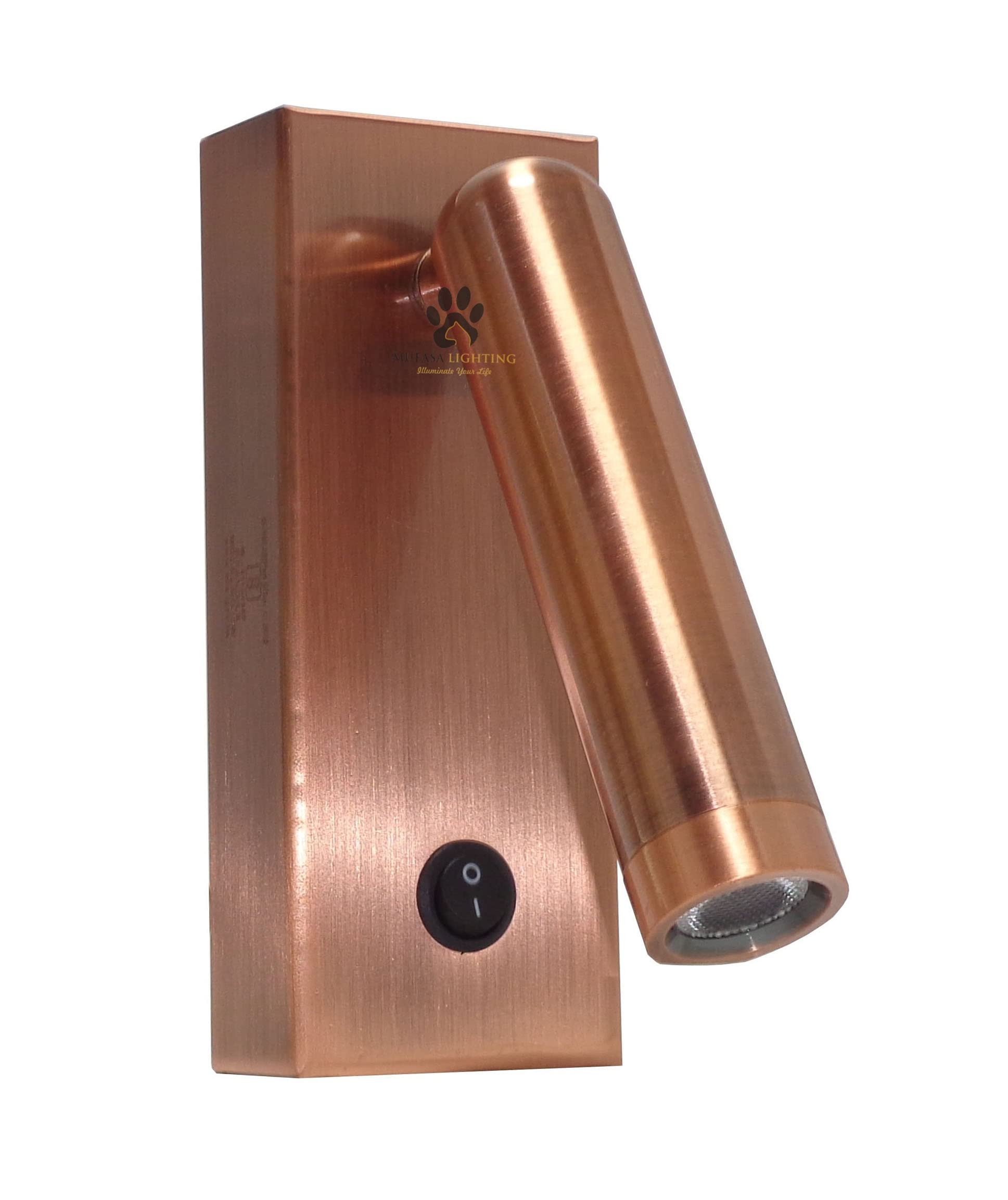 Mufasa 3 Watts Rose Gold Finish Bedside Wall Lamp Surface Mount LED Spotlight Reading Light (Warm White)