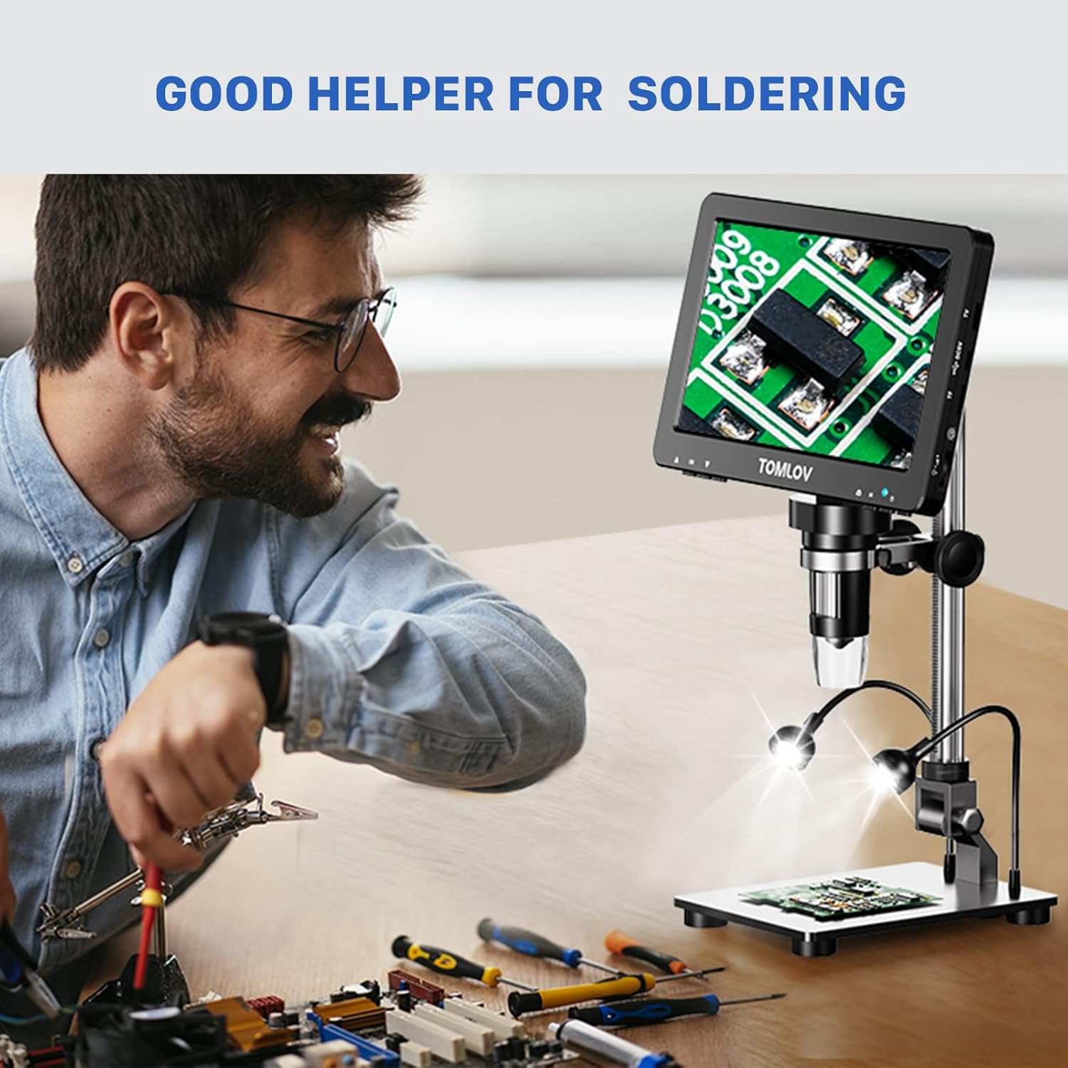 TOMLOV Digital Microscope for Soldering