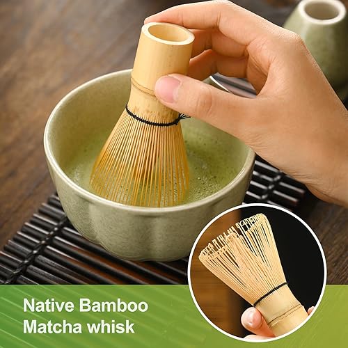 Miniatura 5 de Juego de batidor de matcha, juego de matcha verde, cuenco de matcha de 15 onzas con boquilla, kit perfecto de 8 piezas para hacer amantes del latte