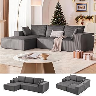 108” Modular Sectional Sofa, Cloud Sectional Couch with Deep Seat, Moder...