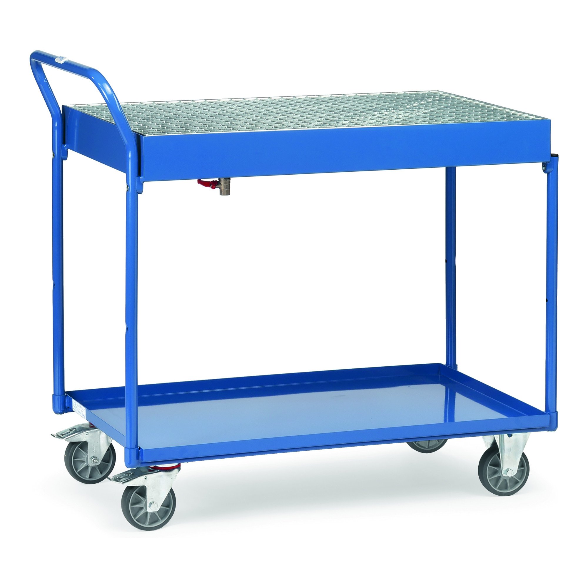 Fetra Transportgeräte mterctr3 Wagen Transport mit Auffangwanne, Belastbarkeit 250 kg, 1000 mm Länge x Breite 600 mm x 1020 mm Höhe