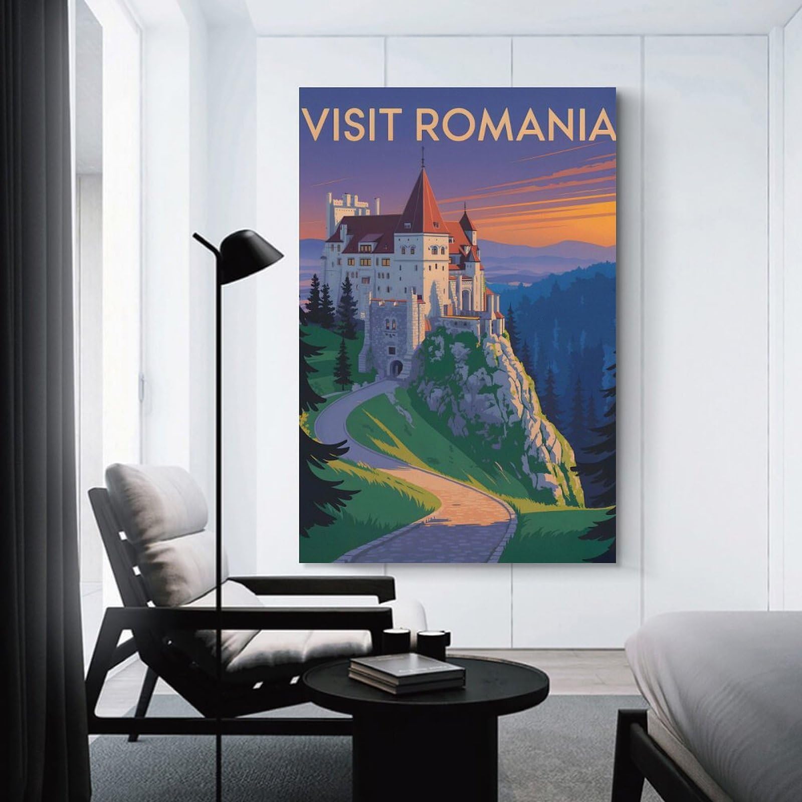 Junmoney Visit Romania Travel (2) Canvas Wall Picture, 20x30inch(50x75cm), for Sofa Walls, Lounge Or Home Corners, Modern Wall Decor for Cosy Interiors