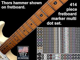 414 Piece Multi dots Guitar Fret/Fingerboard Inlay Markers Vinyl Decal Stickers Set