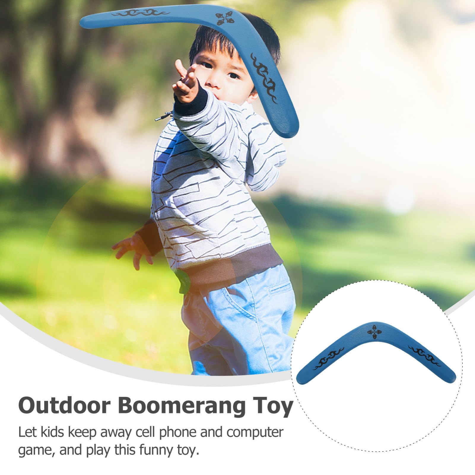 Boomerang in Legno Giocattolo per Design e Divertente, per Giochi All'aperto e attività Genitore-Figlio
