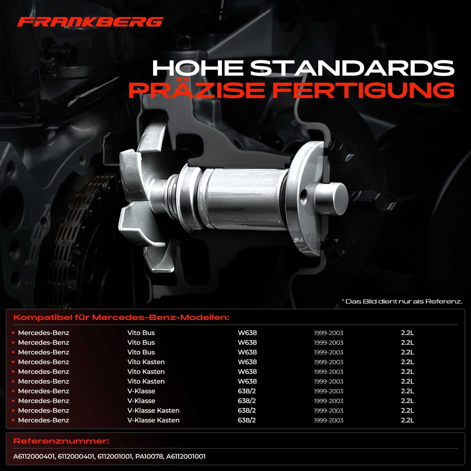 Frankberg Pompa dell'acqua per liquido di raffreddamento con guarnizione | Compatibile con: Classe V 638/2, VitoBus W638, Vito Van W638, Furgone Classe V 638/2