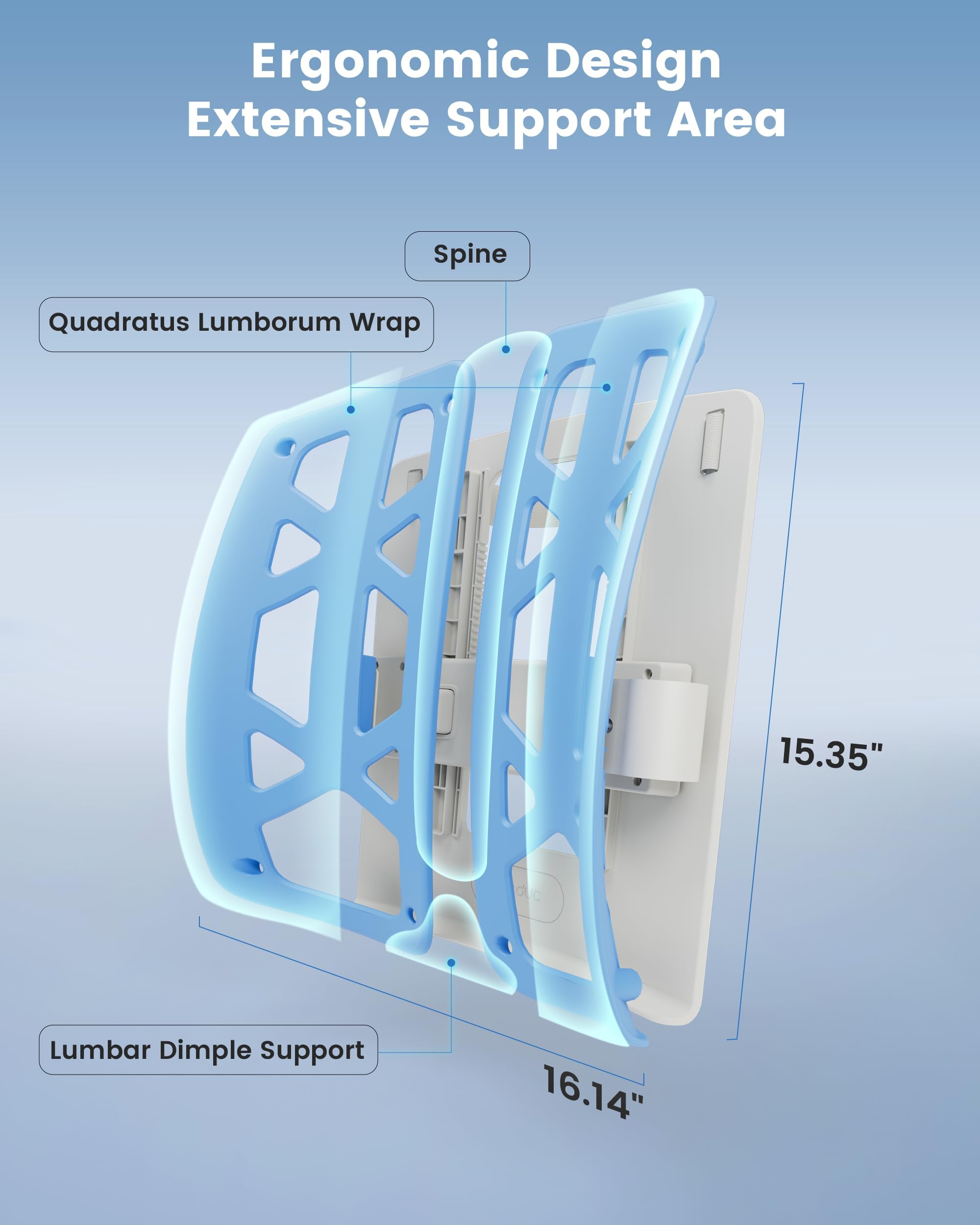 Beleduc Almohada de apoyo lumbar para silla de oficina, almohada de apoyo de espalda para coche, apoyo completo para toda la espalda, alivio del dolor, promueve la postura, se adapta a la mayoría de