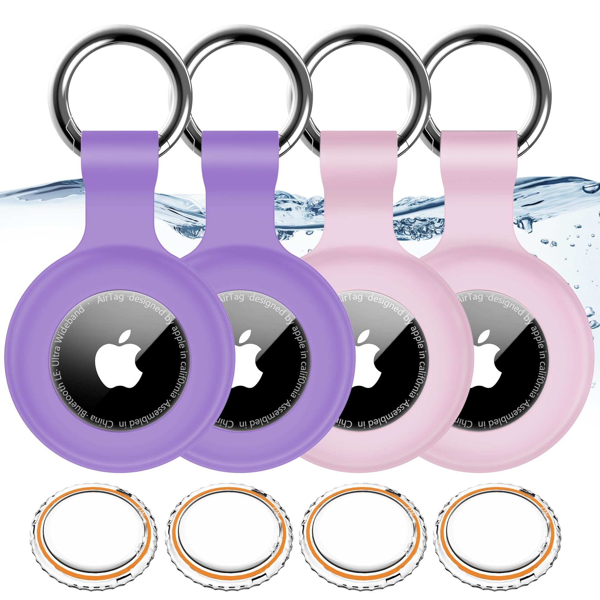 1|2|4Pack for Apple AirTag Holder with Keychain for Air Tag 2nd/1st Gen