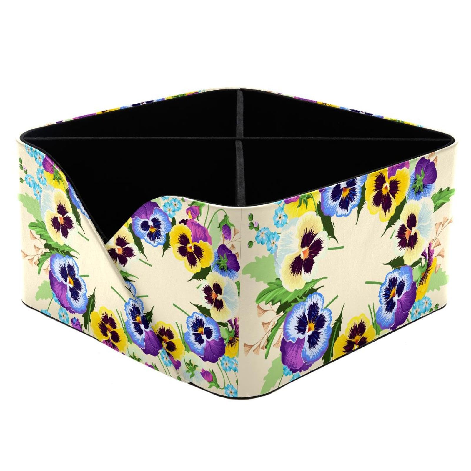 KengjuTesu Phalaenopsis Orchid Desktop Organizer Pen Holder, Rectangular Pencil Cup for Office, Study and Makeup Stations