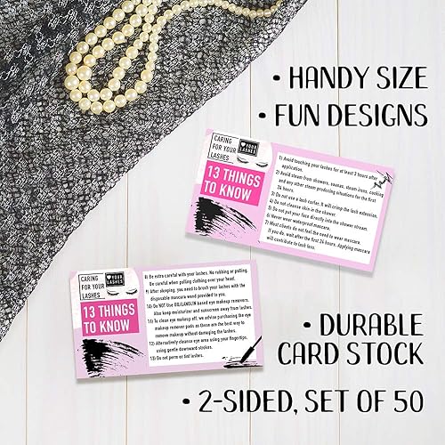 Miniatura 8 de Diseño de extensiones de pestañas, juego de 50 tarjetas de fidelidad, papelería para tarjetas de cuidado, ideal para peluquería, salón de belleza y