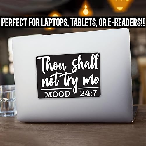 Vista 13 de Thou Shall Not Try Me - Calcomanía de vinilo para automóviles, camiones, ventanas, parachoques, paredes, laptops, 5.5 pulgadas en el punto más