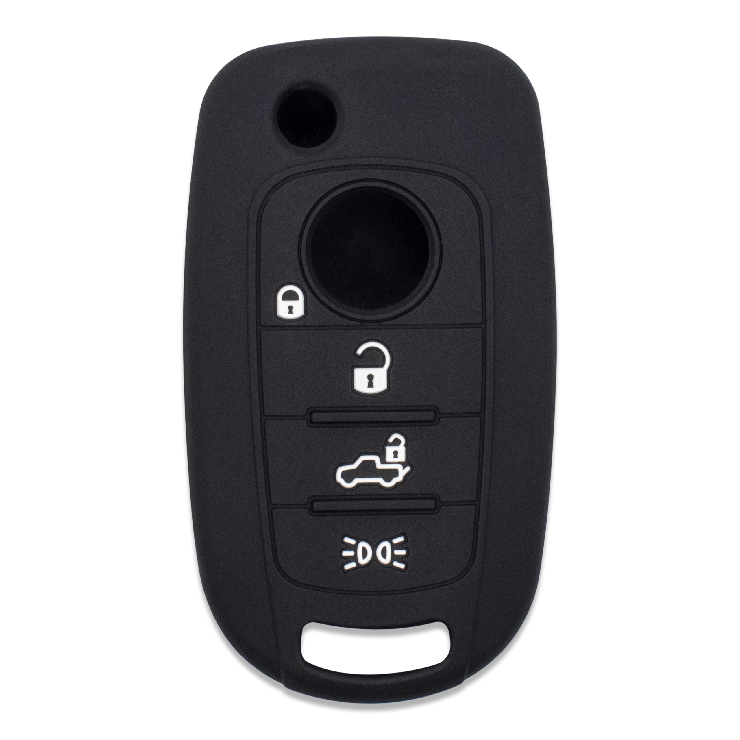 Silicone Cover Chiave per Telecomando Auto Fiat 500X 4 Tasti NERO