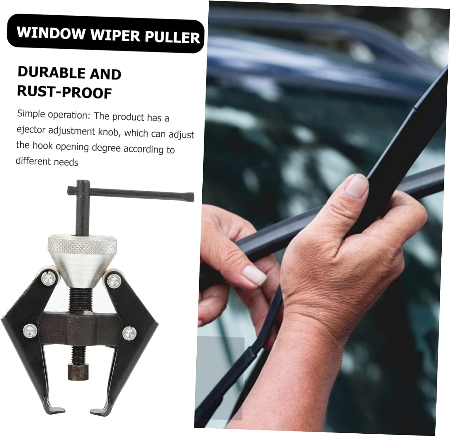 Wiper Arm Removal Tool Adjustable Mechanic Puller for Windshield Wipers Design for Easy and Safe Removal Without Damage