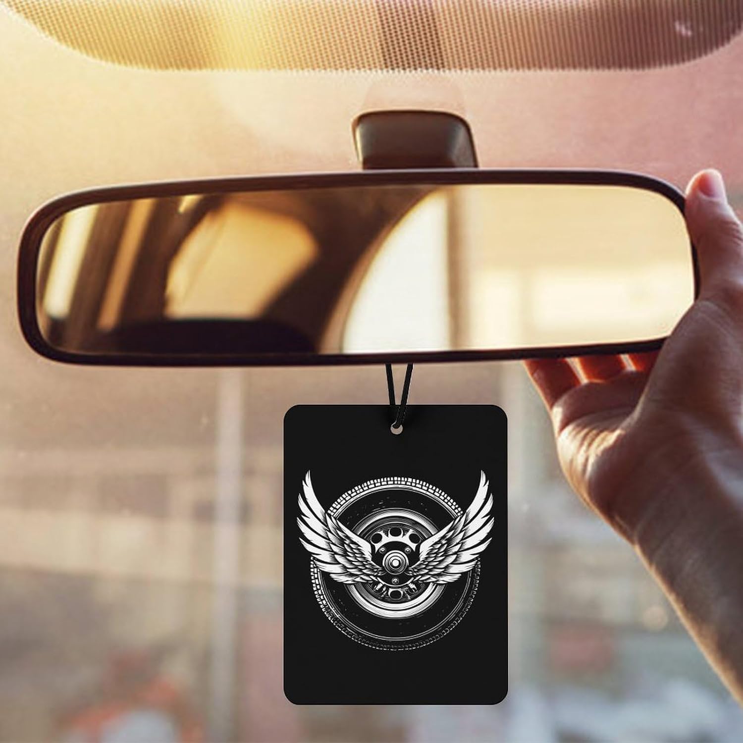Tire Wings Shaped Car Air Freshener Hanging Aromatherapy Tablets for Car Accessories Square