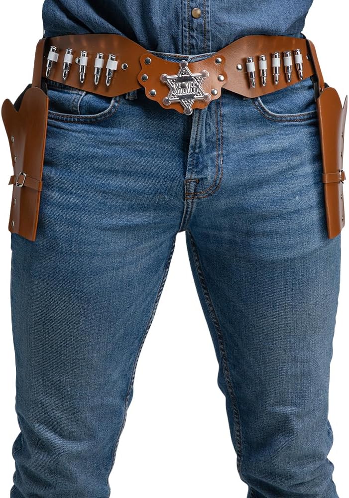 Wicked Costumes Adult Cowboy Belt with Double Holsters Fancy Dress Accessory