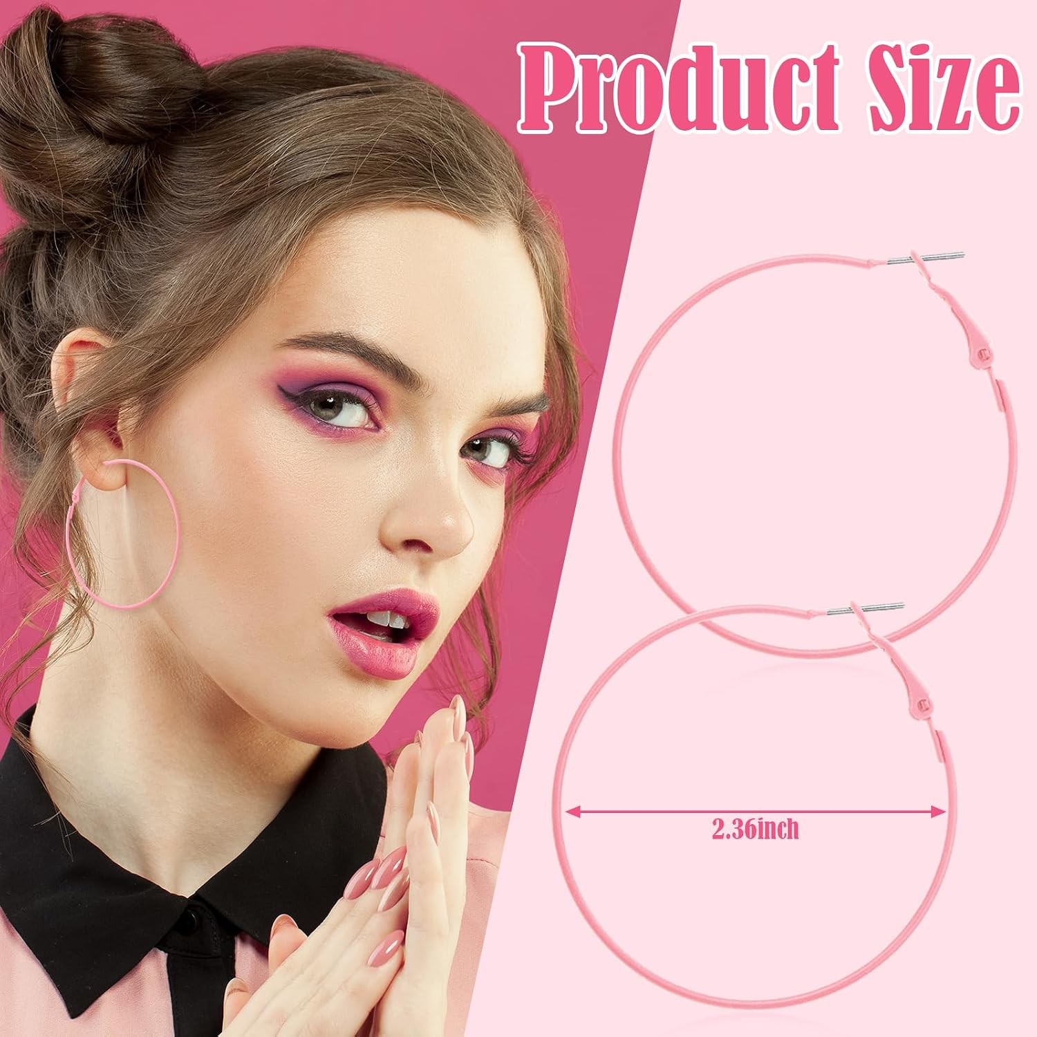 Sasylvia 16 Pairs Colored Hoop Earrings for Women Matte Colorful Hoop 80s Retro Neon Summer Drop Earrings