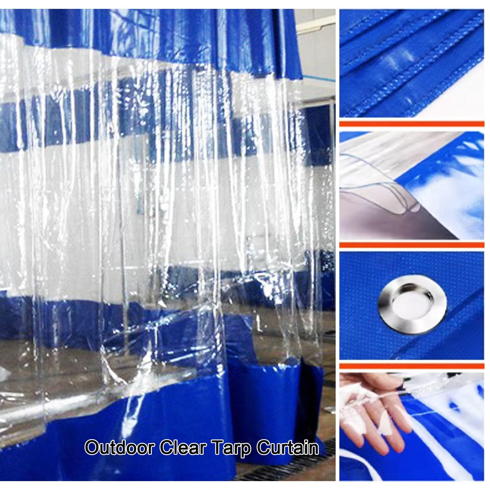 Tenda Da Esterno Impermeabile,Telone in Plastica Trasparente,Tenda 0,3mm,WxH-2x2m/6.6x6.6ft