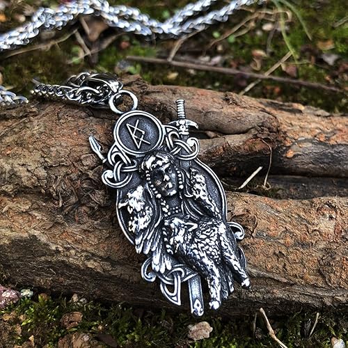 Miniatura 5 de GuoShuang Collar vikingo con panel nórdico de valquiria freya para hombre, regalo vikingo, joyería colgante vikinga de acero inoxidable, Acero