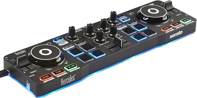 Hercules Serato Djcontrol Starlight Kontroler Usb dla Dj-Ów, Czarny, 8 Padów