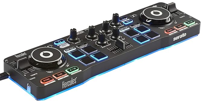 Hercules DJControl Starlight – Portable USB DJ Controller – 2 tracks with 8 pads and sound card – Serato DJ Lite included at Rs. 7390