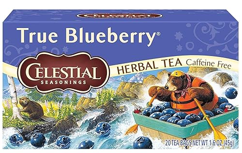 Celestial Seasonings Té de hierbas, True Blueberry, 20 unidades (paquete de 3)