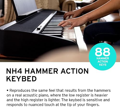 Miniatura 7 de Korg Piano digital portátil B2 con teclado pesado de tamaño completo de 88 teclas, altavoces integrados, soporte de música, pedal de apoyo y fuente