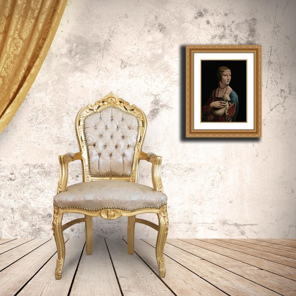 ArtDirect Lady with an Ermine – Portrait of Cecilia Gallerani (ca.1473–1536) (1490) Custom Framed Art Print Giclee Print or Canvas Options with Various Sizes and Customization by Leonardo da Vinci