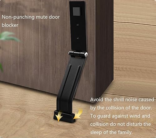 Vista 8 de Topes de puerta para la parte inferior de la puerta, sin perforación, soporte de puerta para mantener la puerta abierta, tope de ruido debajo