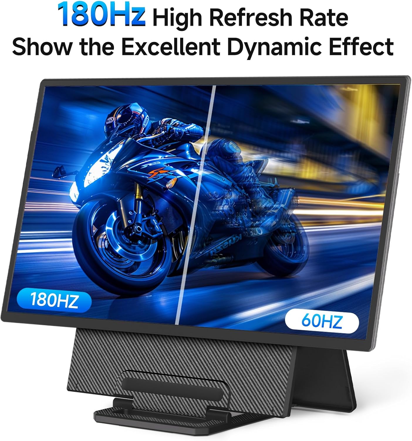 24" 2.5K 180Hz Portable Monitor - Laptop Screen Extender 112% sRGB Wide Color HDR HDMI USB C Travel External Display with Stand Gaming Monitor for Computer PC Phone Game Console