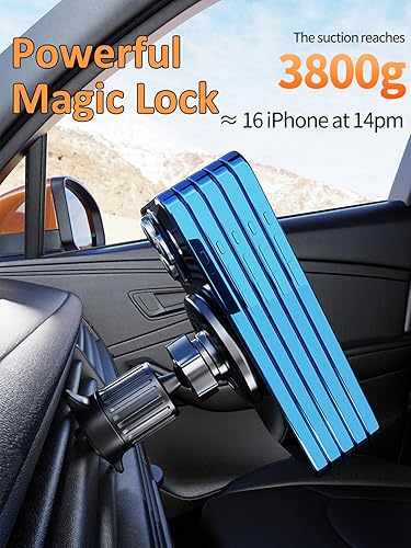 Miniatura 4 de Soporte de coche Magsafe 20 imanes fuertes soporte magnético para teléfono para ventilación de coche, 360 manos libres soporte de teléfono celular