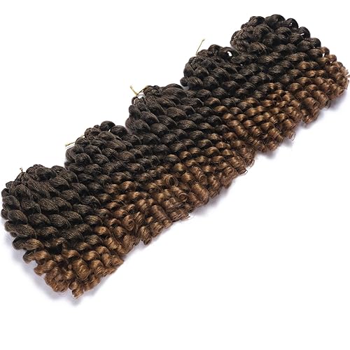 Miniatura 7 de 3 paquetes de 2 extensiones de cabello sintético de ganchillo rizado jamaicano rebote de 8 pulgadas, 20 raíces (8 pulgadas (paquete de 5 unidades,