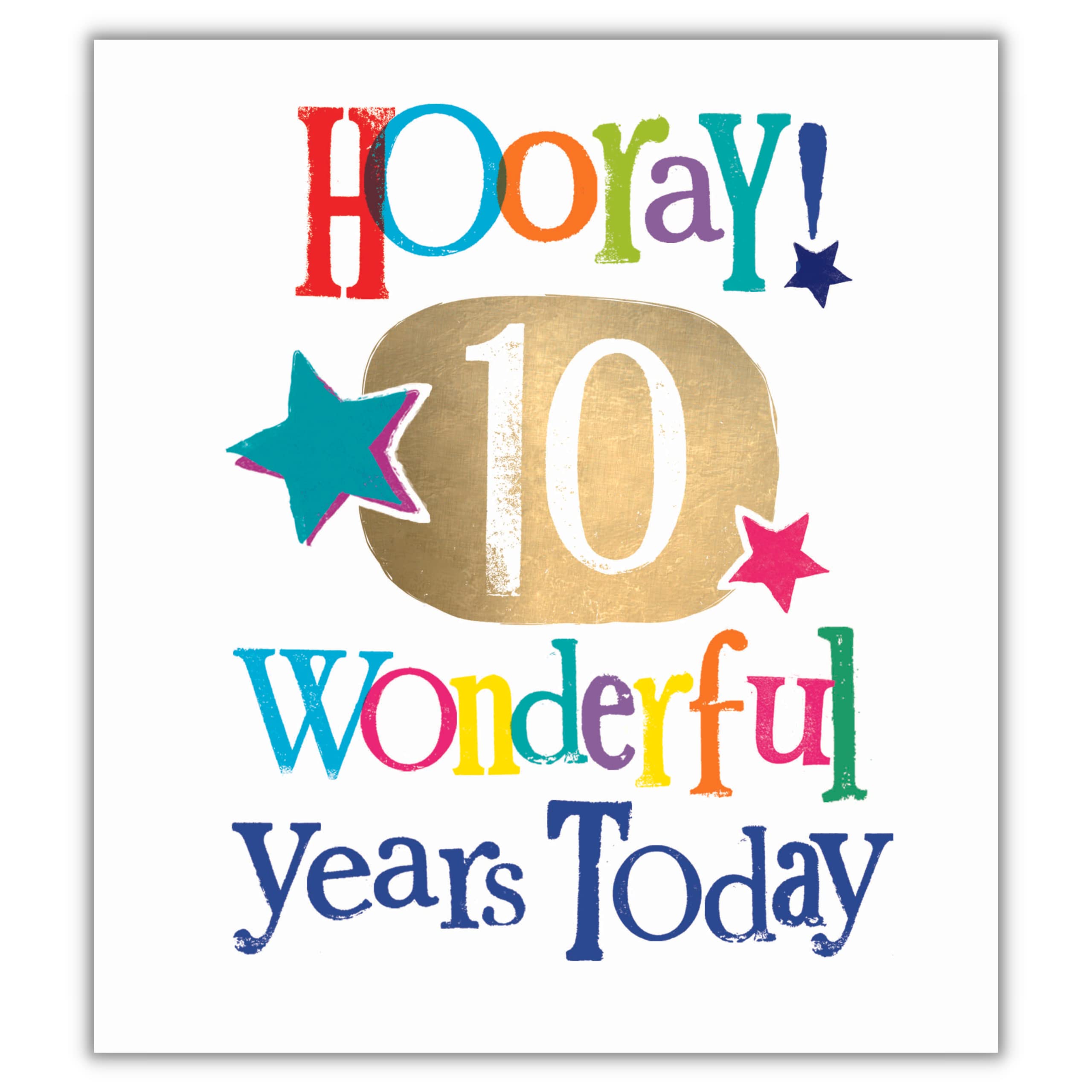 Danilo Promotions Limited Age 10 Birthday Card, Brightside Age 10 Birthday Card, 10th Birthday Card Brightside, Happy 10th Birthday Card,Multi,7x6 inch