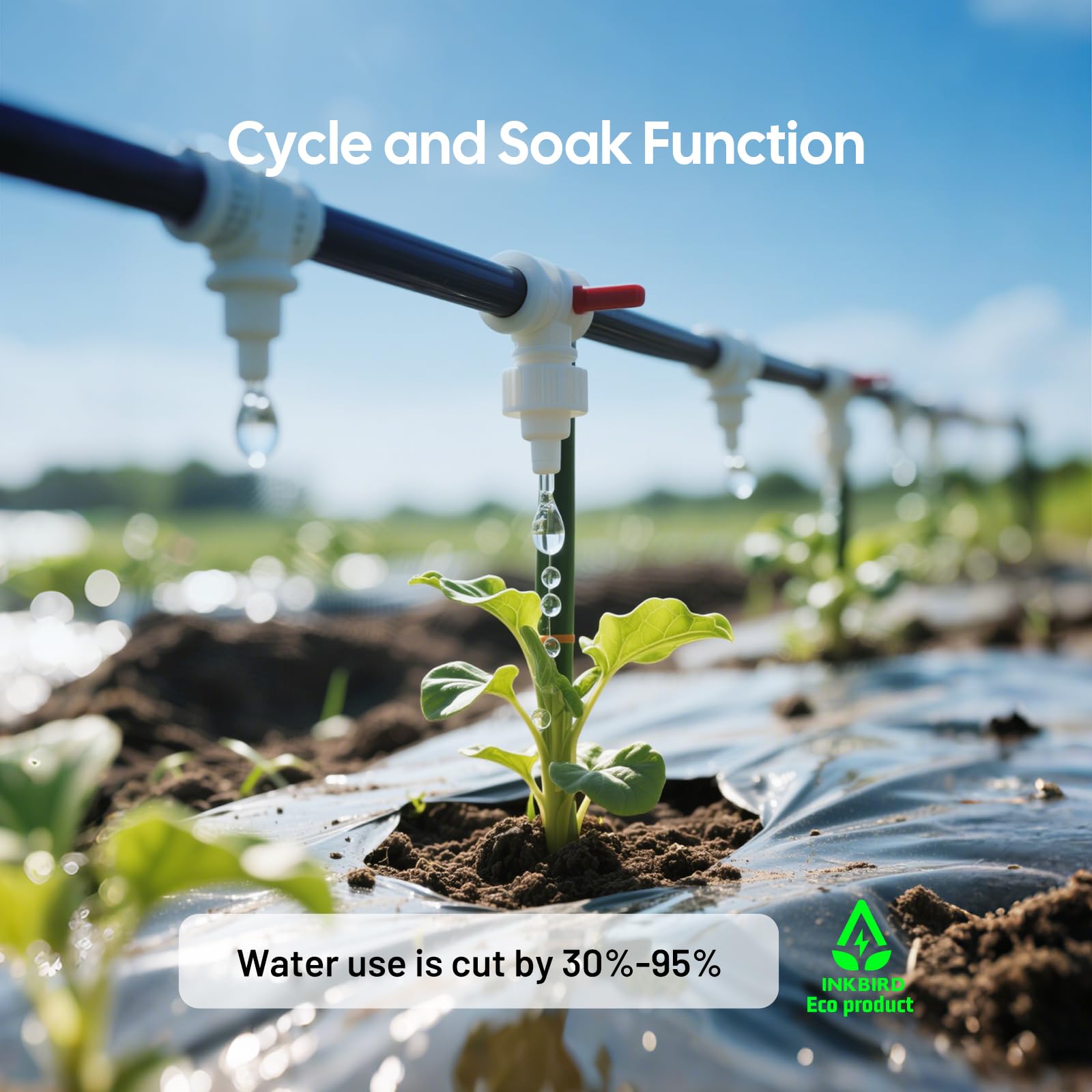 Inkbird IIC-602 Centralina Irrigazione WiFi 6 Zone,16 Programmi di Irrigazione,Funzione Meteo Intelligente per Risparmio Idrico,Supporta Modalità Manuale/Automatica,Centralina Irrigazione per Giardino