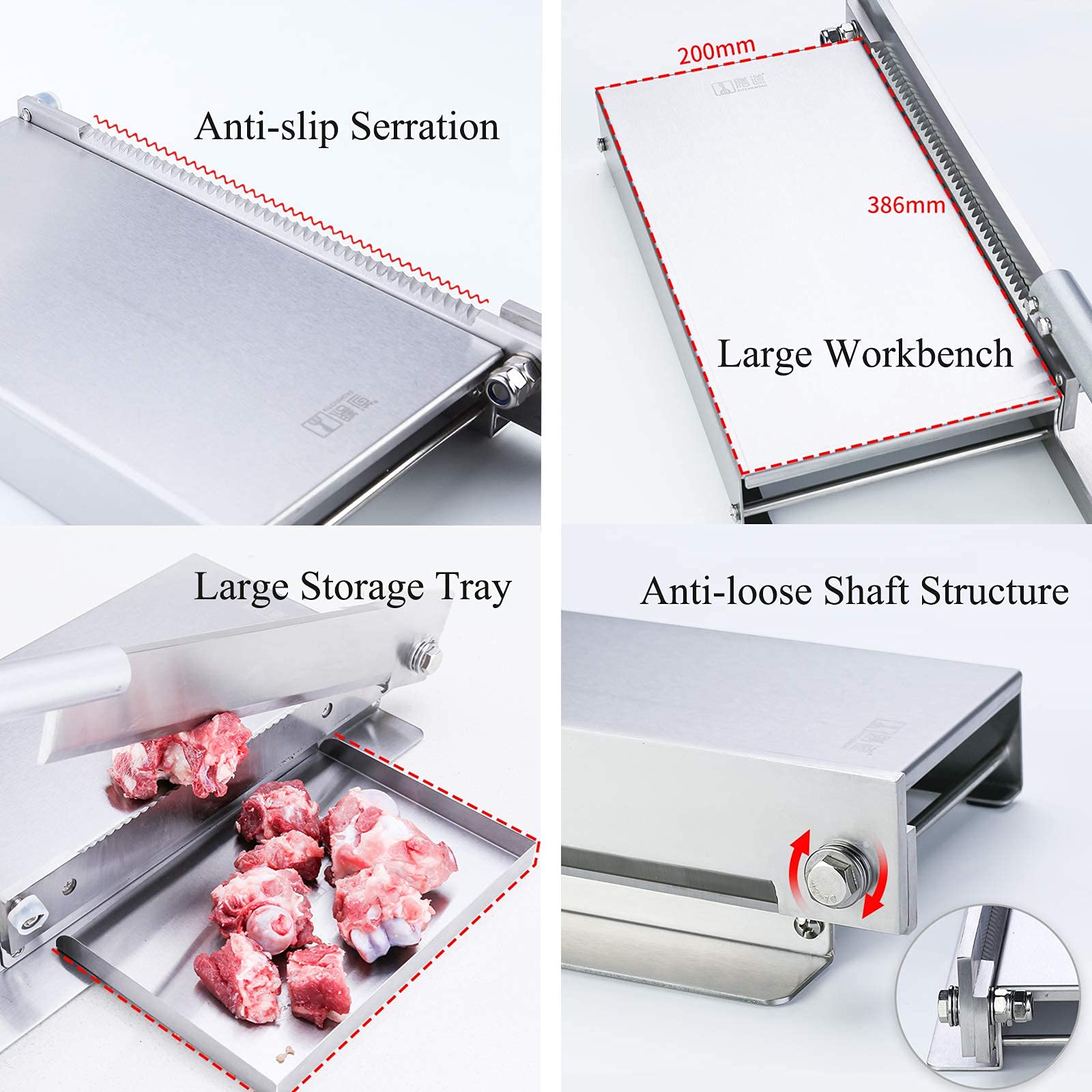 Moongiantgo Manual Meat Bone Cutter Rib Slicer Heavy Duty Chicken