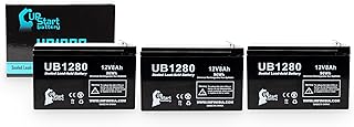 3 Pack Replacement for Ultra Tech IM1270 Battery - Replacement UB1280 Universal Sealed Lead Acid Battery (12V, 8Ah, 8000mAh, F1 Terminal, AGM, SLA) - Includes 6 F1 to F2 Terminal Adapters