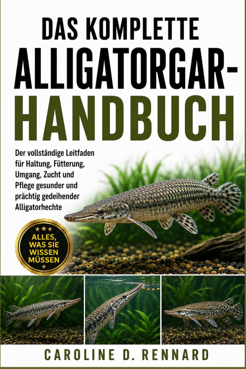 DAS KOMPLETTE ALLIGATORGAR-HANDBUCH: Der vollständige Leitfaden für Haltung, Fütterung, Umgang, Zucht und Pflege gesunder und prächtig gedeihender Alligatorhechte