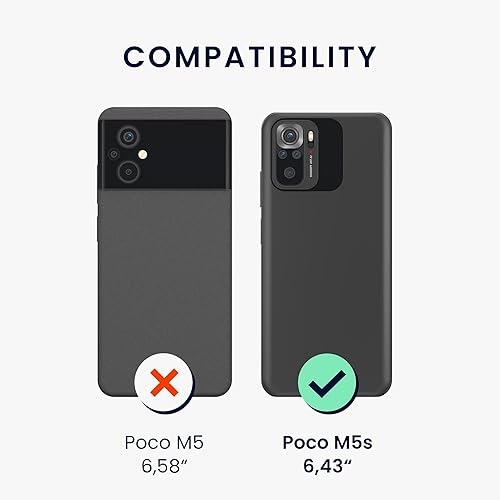 Miniatura 6 de kwmobile Funda compatible con Xiaomi Poco M5s - Funda protectora delgada para teléfono TPU - Acabado mate suave - Negro mate
