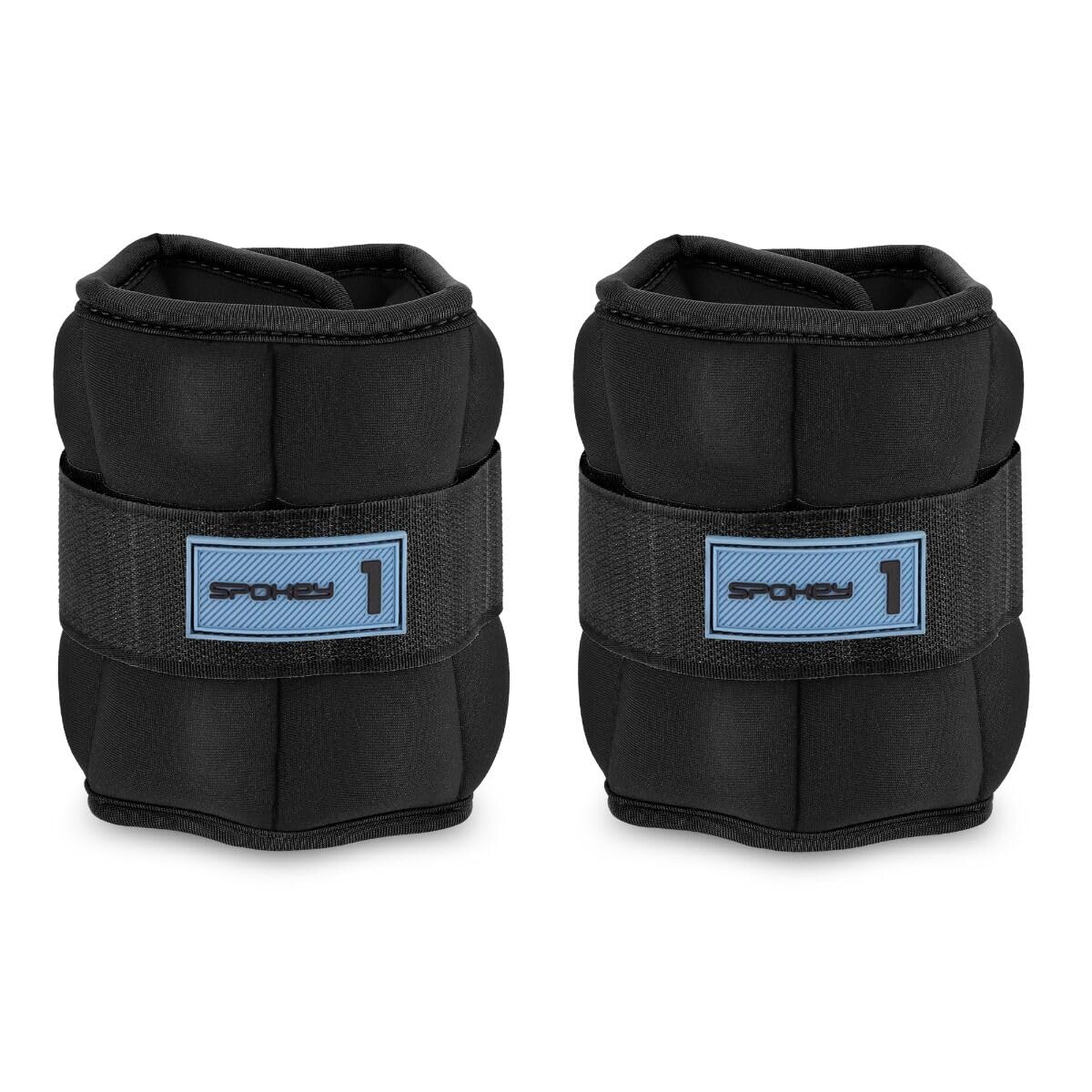 Spokey Form 2 x 0,5 kg / 1 kg / 1,5 kg / 2 kg / pesi da polso da 3 kg, pesi regolabili per caviglie o gambe, nero