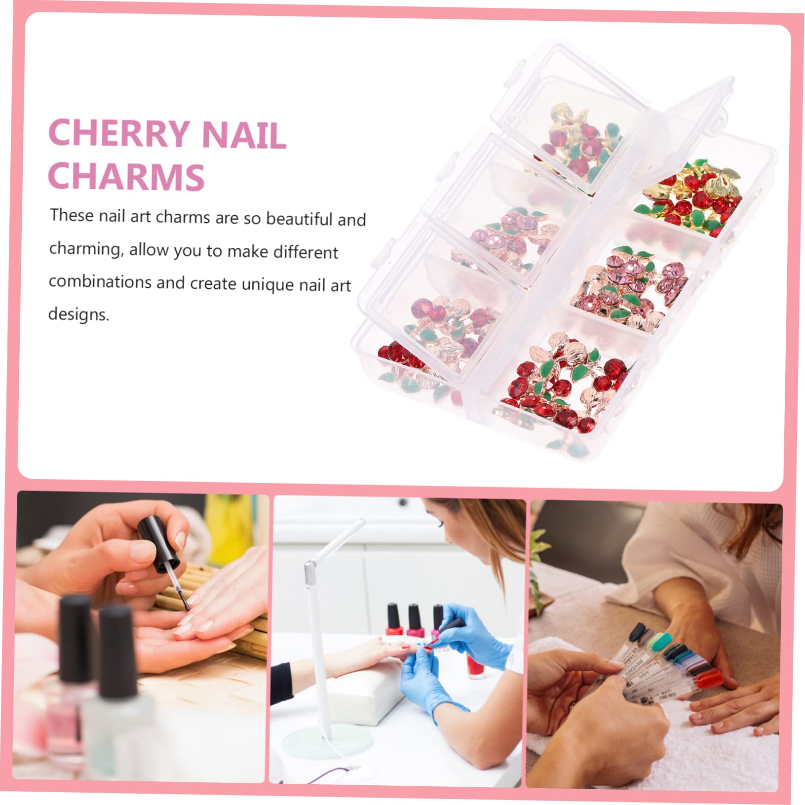 120 Pz Accessori Per Nail Art Con Strass Unghia Di Frutta Luccica Gioielli Per Unghie Strass Arancioni Borchie Per Unghie Lucide Ornamenti Glitterati Perno Lega Ciliegia 3d