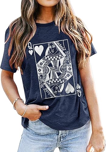 Miniatura 2 de Queen of Hearts T-Shirt for Women Funny Vintage Graphic Tees Cool Cute Queen Tee Casual Short Sleeve Tops Shirts