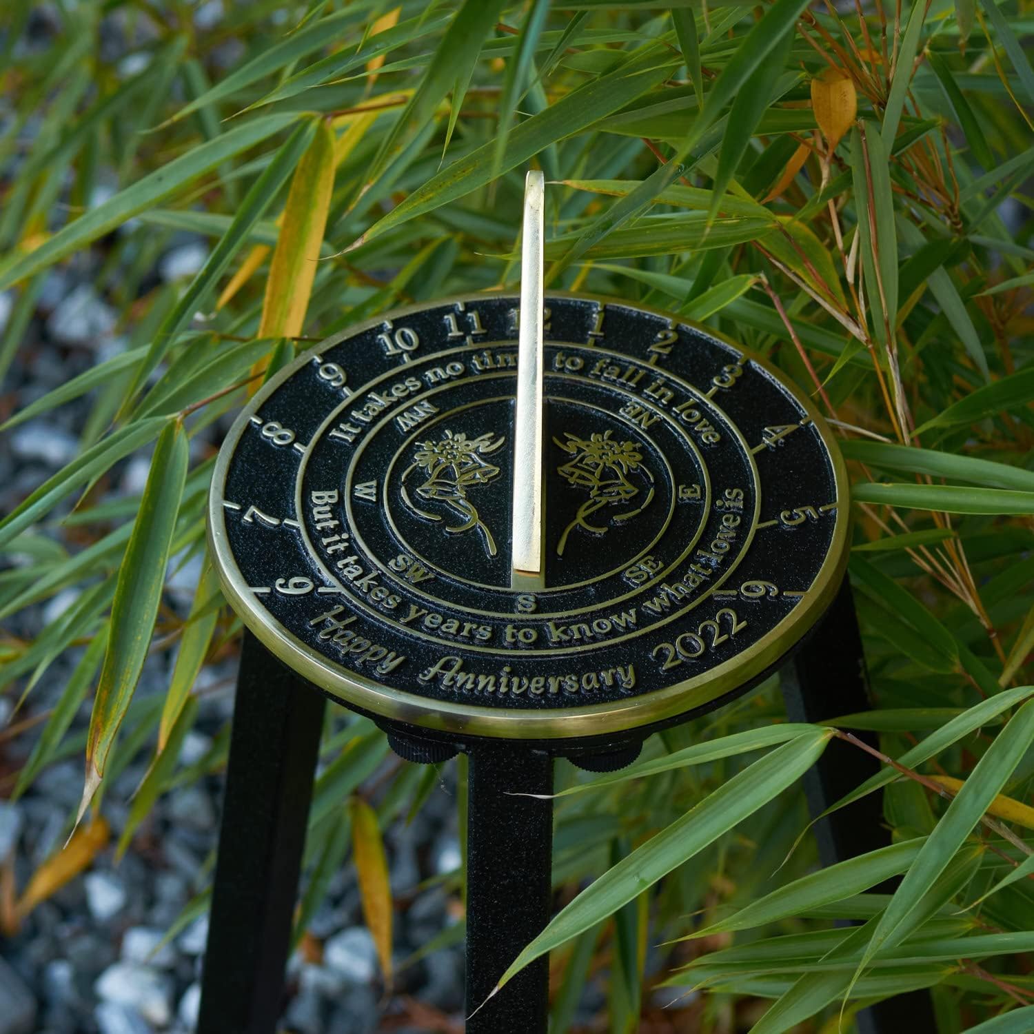 NauticalMart It Takes no Time to Fall in Love The Best Wedding This Unique Sundial Idea is A Great Present for Him, for Her Or for A Couple to Celebrate (Custom Text)