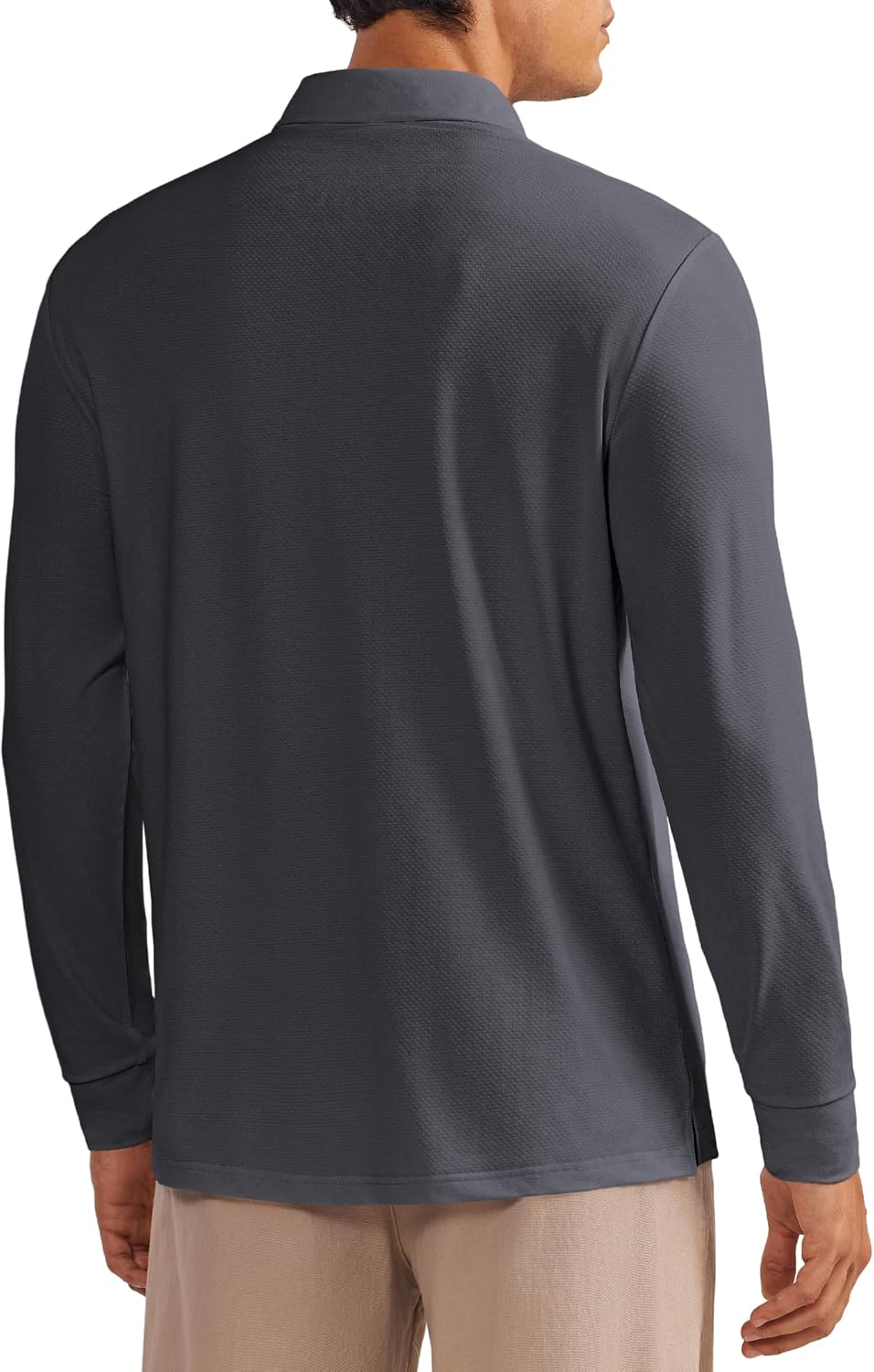 PINSPARK Men's Polo Shirts Long Sleeve Golf Shirts UPF 50+ Collared Shirt