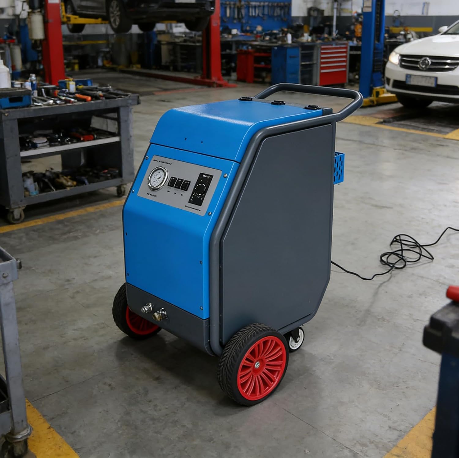 Mobile Dry Ice Blasting Equipment - Industrial Cleaning Machine with Adjustable Pressure & Wheels, Efficient for Workshop Food Processing & Automotive Maintenance