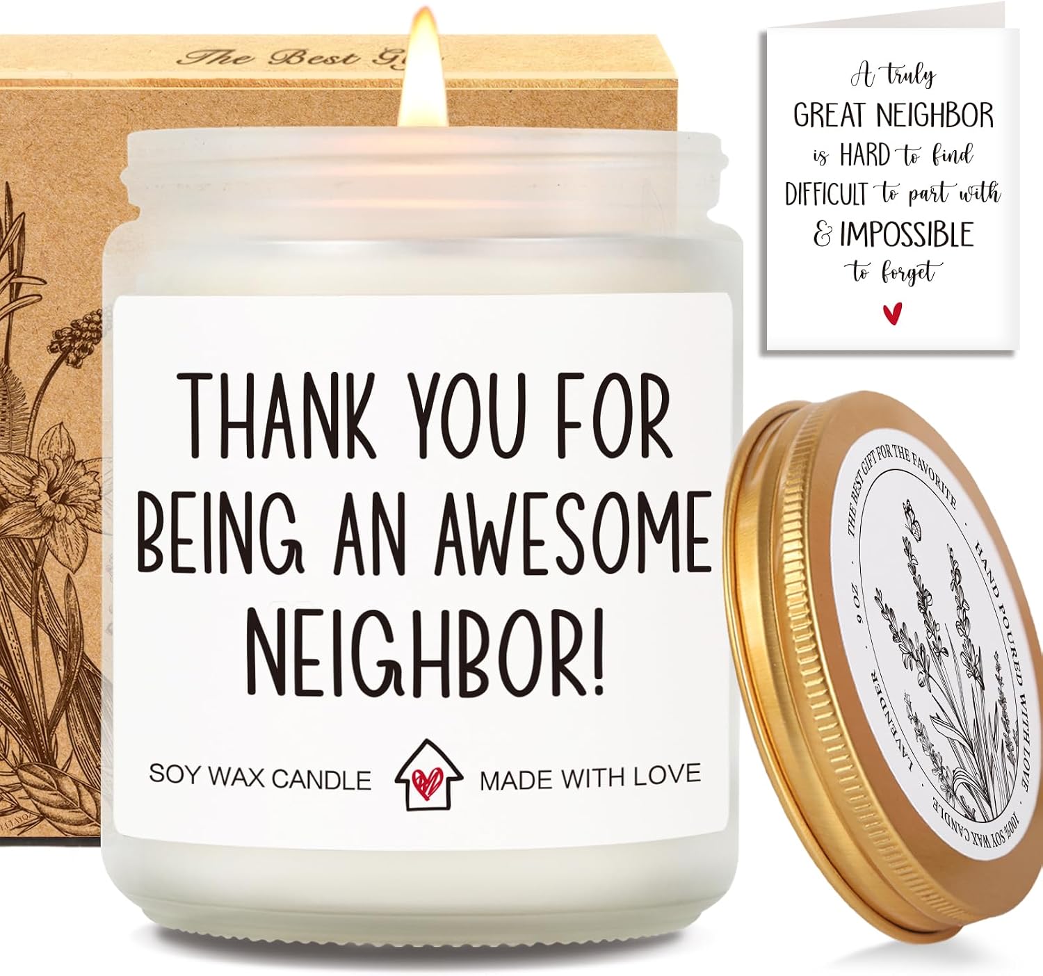 Best Neighbor Candle Gift for Neighbors, New Home Candle Gift for Neighbor Friends, Thank You for Being an Awesome Neighbors Candles, Thanksgiving Neighbour Candles Gifts Ideas for Him or Her-53