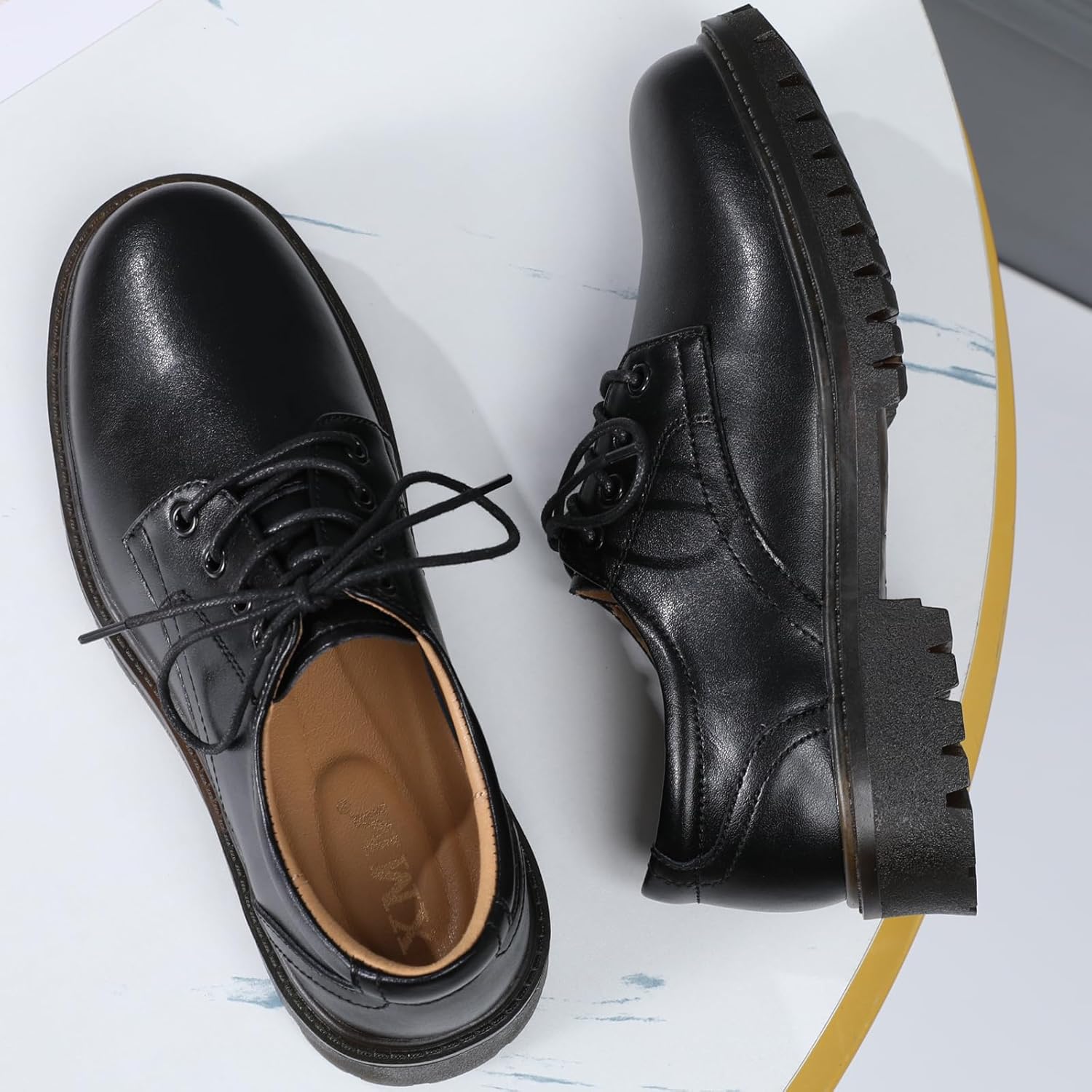 XMM Oxford Shoes for Women Lace up Flats Women's Oxfords Saddle Non-Slip Work Office Comfortable Dress Business Casual Dressy Shoes - Image 5