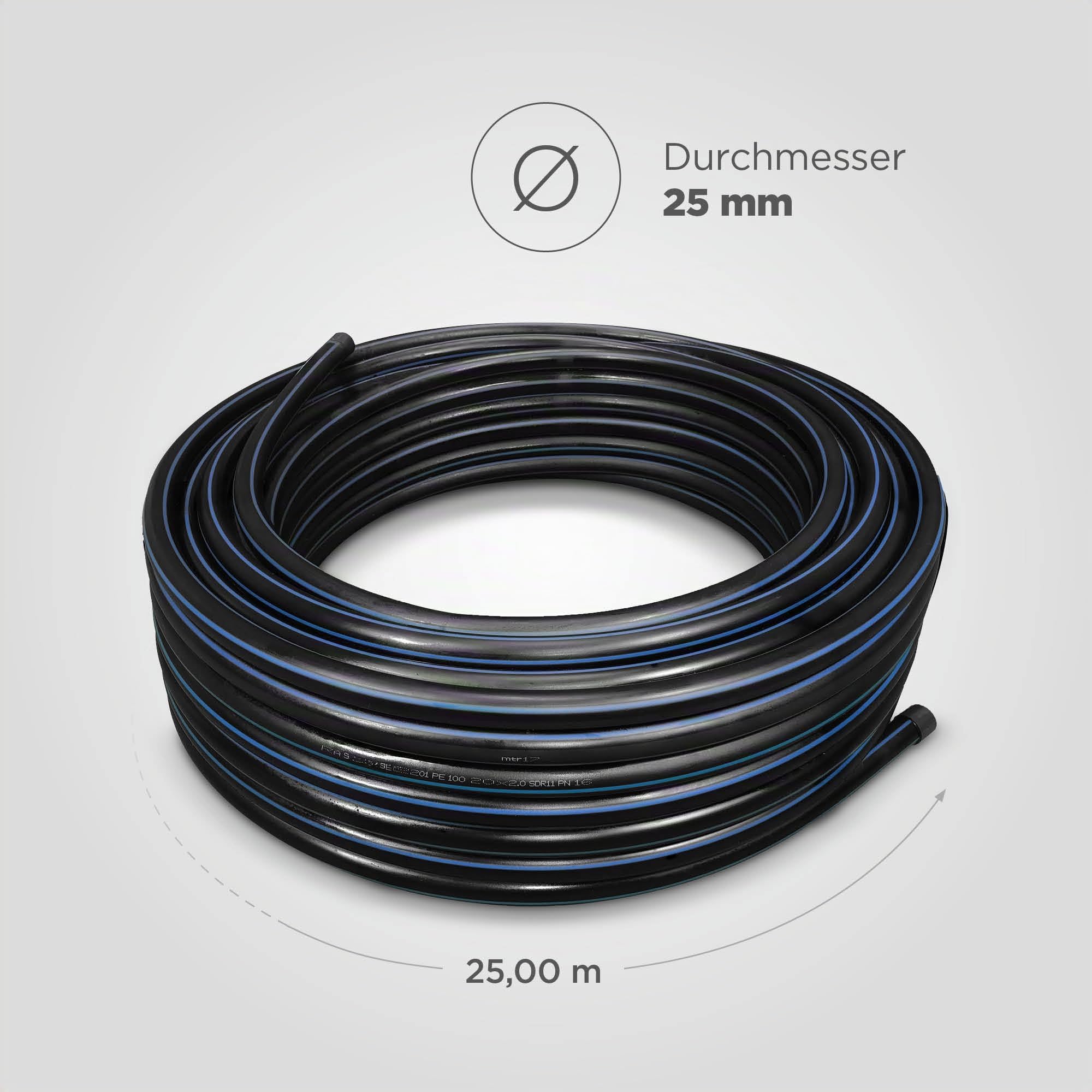 blizz-z Versorgungsrohr (PE) Länge: 25 m, Ø 25 mm, Wandstärke: 2,3 mm