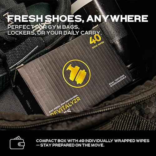 Miniatura 5 de Revitalyzr Toallitas de limpieza de zapatos de doble textura, 40 unidades, seguras en tenis, cuero, lona, goma, elimina la suciedad, las rozaduras y